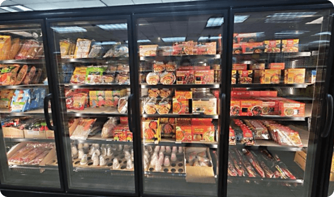 Frozen aisle display